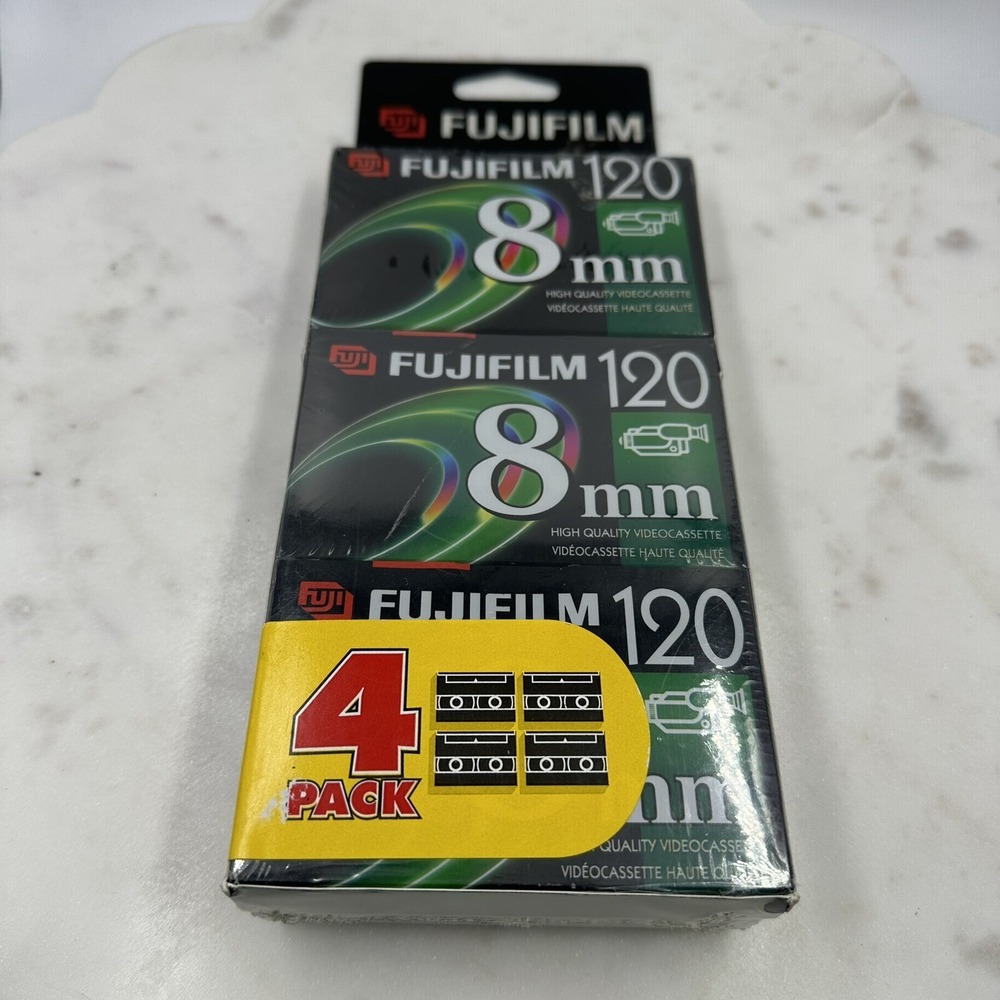 NISP 4-pack Fujifilm 8mm Video 120 minute P6-120 High Quality VideoCassette
